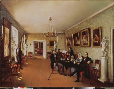 Une scène de famille - Prokophy Egorovich Pushkaryev