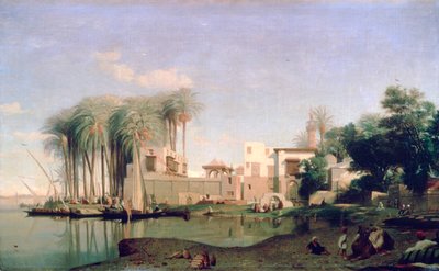 Beni Suef sur le Nil, 19ème siècle - Prosper Georges Antoine Marilhat