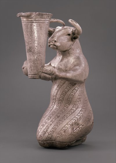 Taureau agenouillé tenant un vase à bec, c.3000 BC - Proto Elamite Proto Elamite