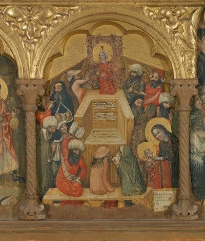 Polyptyque de la Dormition de la Vierge, détail de Jésus avec les docteurs - Pseudo Jacopino di Francesco