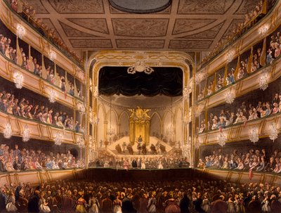 Théâtre de Covent Garden, de Microcosm of London par R. Ackermann, 1808 - Pugin and Rowlandson