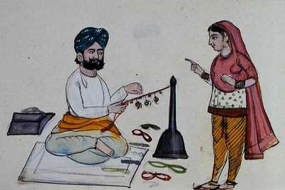 Fabricant de tresses en soie, vers 1890 - Punjabi School
