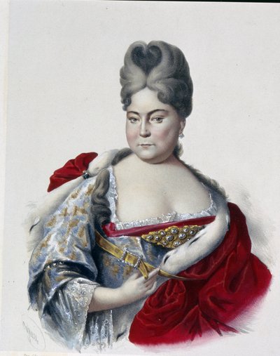 Portrait de la Grande Duchesse Natalya Alexeevna de Russie (1673-1716), sœur du tsar Pierre I Le Grand (1672-1725) - Pyotr Fyodorovich Borel