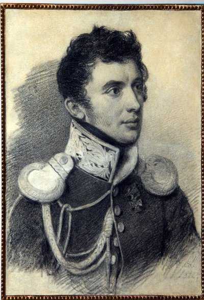 Portrait du décembriste Nikita Muravyov (1797-1843). Œuvre de Pyotr Fyodorovich Sokolov (Pierre Sokolov) (1791-1848), crayon et pastel sur carton, 1822 - Pyotr Fyodorovich Sokolov