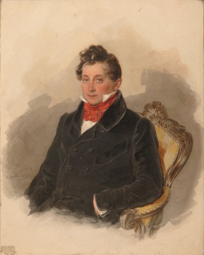Portrait du comte Matvey Yuryevich Vilyegorsky 1794-1866, années 1840 - Pyotr Fyodorovich Sokolov