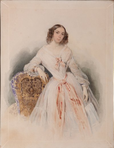 Portrait de Praskovia Nikolaevna Ryumina 1821-1897, 1847 - Pyotr Fyodorovich Sokolov