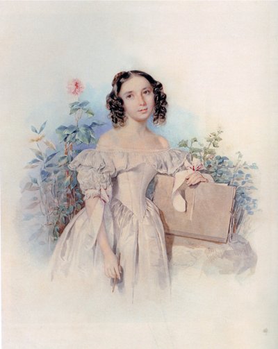 Portrait de la princesse Helen Biron von Curland, née Meshcherskaya 1818-1843, années 1830 - Pyotr Fyodorovich Sokolov