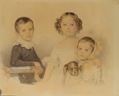 Portrait des enfants Lanskoy - Pyotr Fyodorovich Sokolov