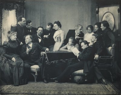 Anton Tchekhov entre les acteurs de la pièce La Mouette - Pyotr Petrovich Pavlov
