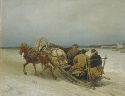 Troïka en hiver, années 1880 - Pyotr Petrovich Sokolov