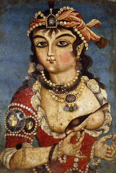 Une courtisane, vers 1830 - Qajar School