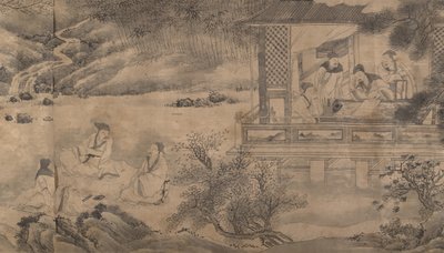 Réunion de poètes au Pavillon des Orchidées, daté de 1607 - Qian Gong