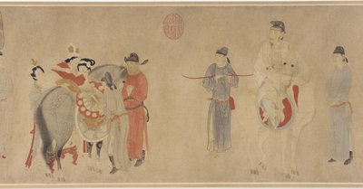 Consort Yang montant un cheval, fin de la dynastie Yuan ou début de la dynastie Ming - Qian Xuan