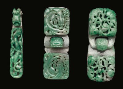 Groupe de crochets et boucles de ceinture en jadeite - Qing Dynasty Chinese School
