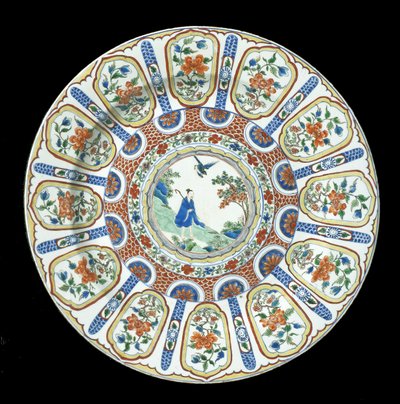 Un grand plat Imari vert, période Kangxi, 1662-1722 (porcelaine) - Qing Dynasty Chinese School