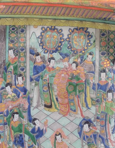 Grand plat Famille Verte, période Kangxi (1662-1722) (porcelaine) - Qing Dynasty Chinese School