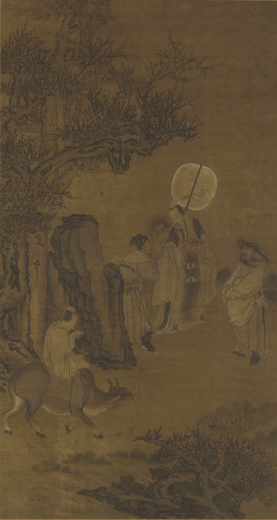 Premier ministre Yang Su et le jeune studieux, 17e-18e siècle - Qing Dynasty Chinese School