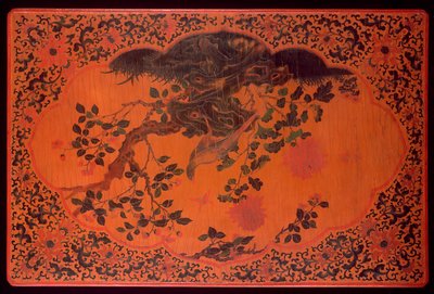 Plateau de table, période Kangxi (1662-1722) (bois laqué et toile de chanvre) - Qing Dynasty Chinese School