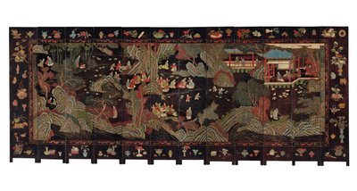 Écran coromandel à douze volets, XVIIIe siècle - Qing Dynasty Chinese School