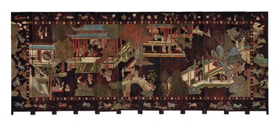 Écran coromandel à douze volets, XVIIIe siècle - Qing Dynasty Chinese School