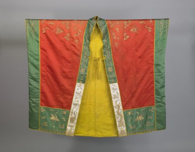 Vêtement ou "robe de descente" pour un prêtre taoïste du premier degré, fin du XIXe siècle (soie brodée avec des fils de soie et des fils métalliques) - Qing Dynasty Chinese School
