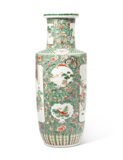 Un vase rouleau famille verte 