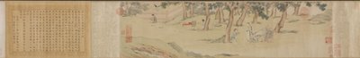 Zhao Mengfu écrivant le Sutra du Cœur Hridaya en échange de thé, 1542-43 - Qiu Ying