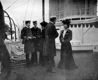 Un groupe sur le yacht royal Victoria et Albert III à Copenhague, Suède, 1908 - Queen Alexandra