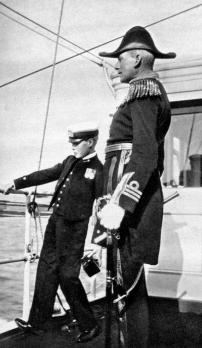 Prince Edward 1894-1972, le futur roi Édouard VIII, avec Sir Charles Cust, 1908 - Queen Alexandra
