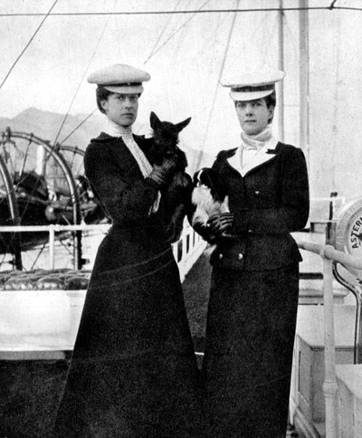 Reine Alexandra 1844-1925 avec sa fille la princesse Victoria 1868-1935, 1908 - Queen Alexandra