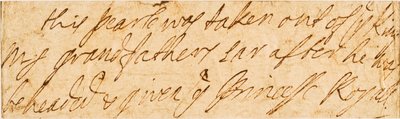 Note manuscrite - Queen Mary II of England