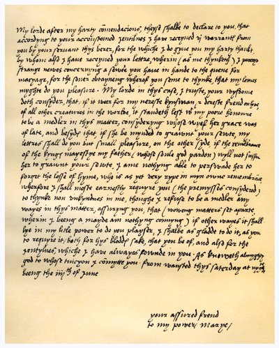 Lettre de la reine Marie Ire à Lord Seymour de Sudeley, 4 juin 1547 - Queen Mary I