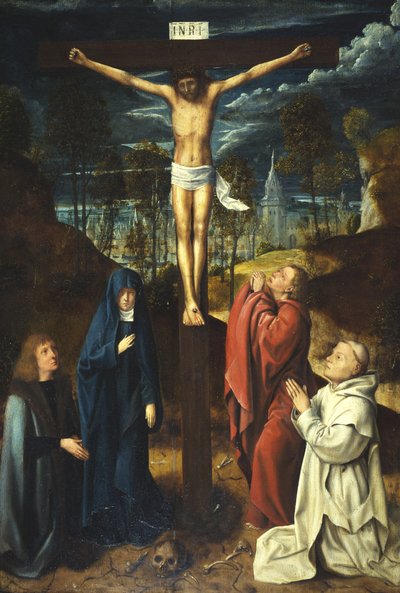 Christ en croix entre la Vierge, Saint Jean et deux donateurs - Quentin (workshop of) Massys or Metsys