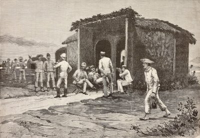 Officiers italiens près du pavillon du réfectoire, Abdel K