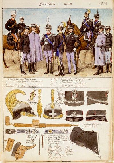 Uniformes des officiers de cavalerie du Royaume d