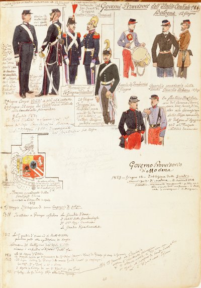 Uniformes du gouvernement provisoire de Bologne - Quinto Cenni