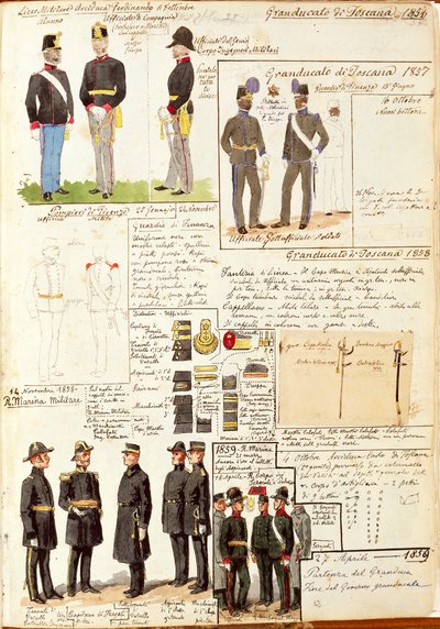 Divers uniformes du Grand-Duché de Toscane - Quinto Cenni