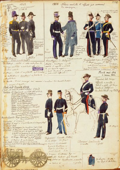 Divers uniformes du Royaume de Sardaigne - Quinto Cenni