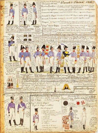 Divers uniformes du Duché de Parme - Quinto Cenni