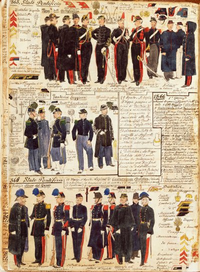 Divers uniformes des États pontificaux - Quinto Cenni