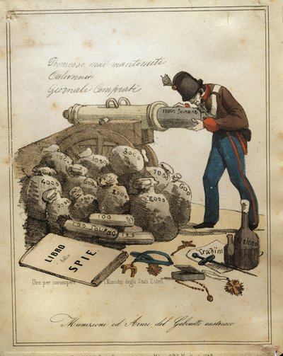Armes et munitions du ministère autrichien, satire anti-autrichienne vénitienne - Quinto Cenni