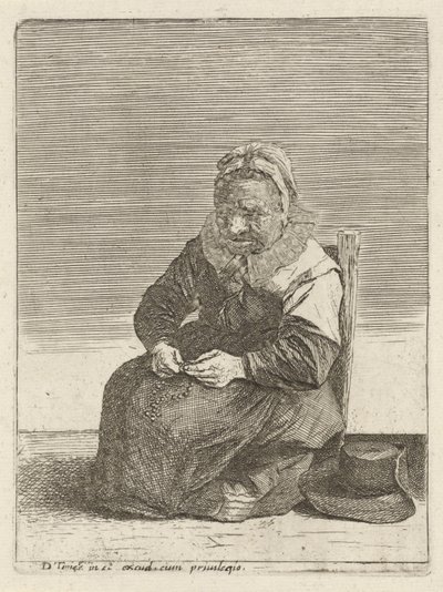 Vieille femme avec un chapelet - Quirin Boel (attributed to)