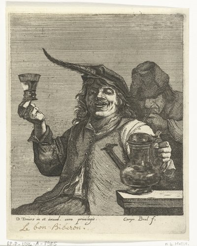 Homme buvant - Quirin Boel