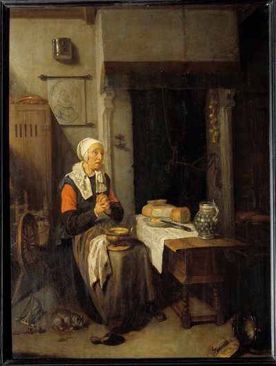 Le bénédicité Peinture de Quinringh (Quiringh) Gerritsz Van Brekelenkam (1620-1668) 1648 - Quiringh Gerritsz. van Brekelenkam