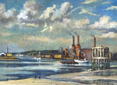 Marée basse, Deptford - RCD Lowry