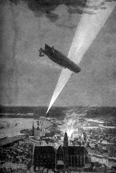 Bombardement de Zeppelin sur Anvers, Première Guerre mondiale, 24 août 1914 - R.G. Mathews