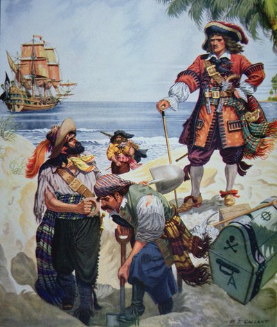 Chef pirate enterrant un trésor - R.J. Gallant