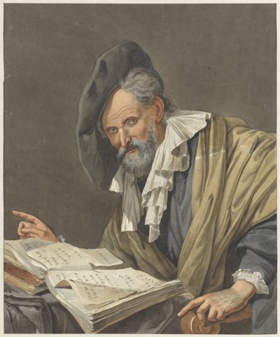 Homme avec béret et un livre - R.M. Pruysenaar