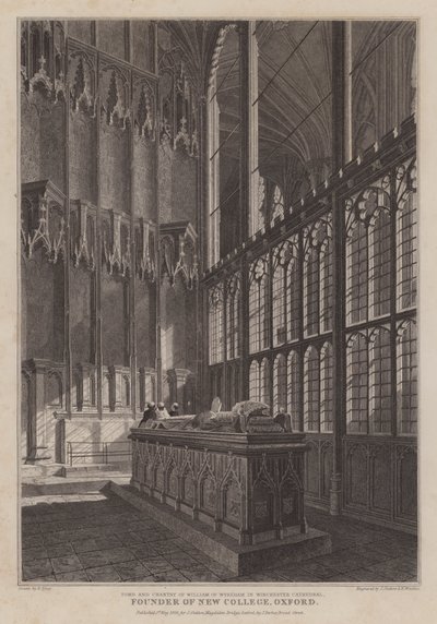 Tombe et chapelle de William of Wykeham, fondateur de New College, Oxford, dans la cathédrale de Winchester - R. (after) Essex