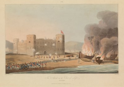 Seize vues de lieux dans le golfe Persique contre les pirates arabes - R. (after) Temple